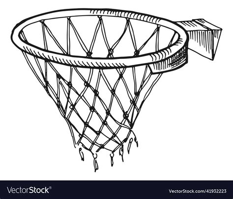 Basketball net sketch game hoop symbol sport Vector Image