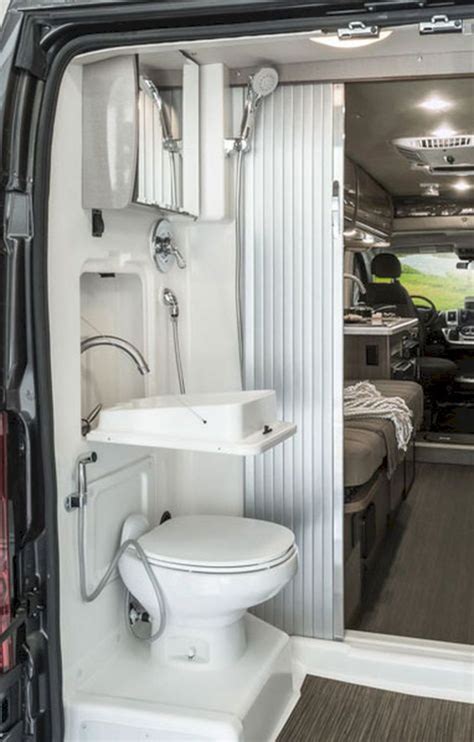 40 Small RV Bathroom Remodel Ideas #smallrvbathroom #smallrvbathroomideas | Camper interior ...