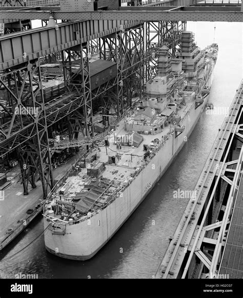 USS Northampton (CLC-1) at the Fore River Shipyard in December 1951 ...