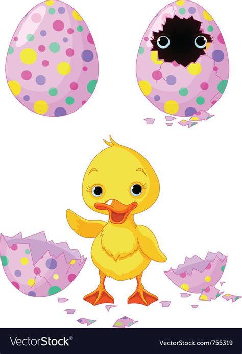 Easter duckling vector image on VectorStock