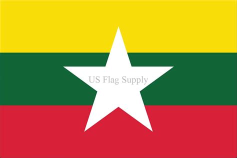 Myanmar/Burma Flag 4 x 6ft. Indoor Flag