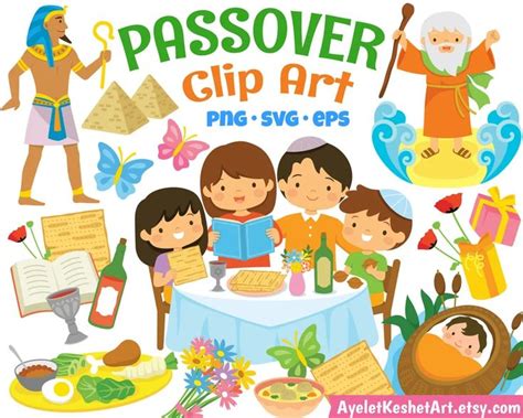 Passover Clipart Set. Cute Passover or Pesach Symbols for - Etsy in 2022 | Holiday symbols, Clip ...