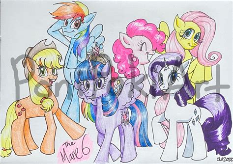 My Little Pony Mane 6 Fanart Print - Etsy