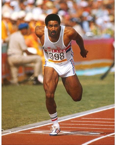 Prints of Daley Thompson wins the decathlon 100m at the 1984 Los ...