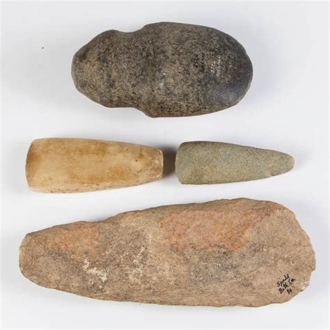 Sold Price: ASSORTED NATIVE AMERICAN STONE AXES / PLOWS, LOT OF FOUR ...