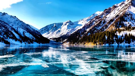 lake, Trees, Valley, Mountain, Snow, Ice Wallpapers HD / Desktop and ...