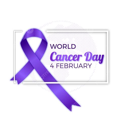 World Cancer Day Vector Design Images, World Cancer Day In Rectangle Ribbon Violet Color, Cancer ...