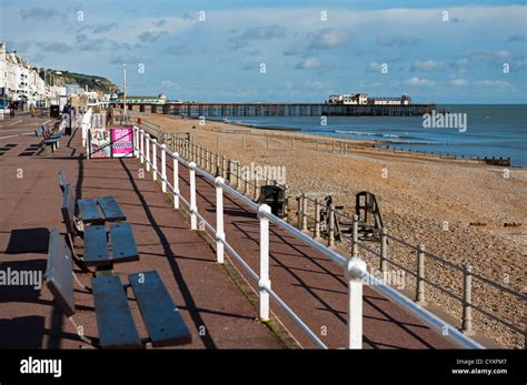 Hastings seafront with the pier in the distance Stock Photo - Alamy