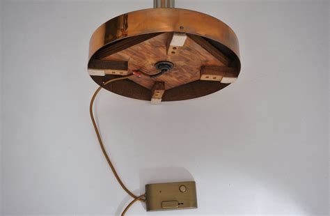 Art deco floor lamp torchiere, glass & copper on brass, 1930`s, English in Vintage Floor Lamps ...