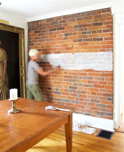 How to Paint a Brick Wall. | Brick interior wall, Painted brick walls ...