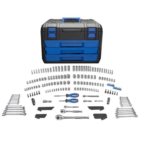 Kobalt 227-Piece Mechanic's Tool Set with Case (Plastic Latches) in the Mechanics Tool Sets ...