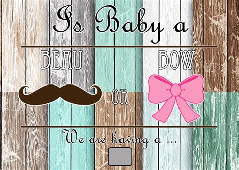 Baby Gender Reveal Scratcher Card | Event card, Card design, Cards