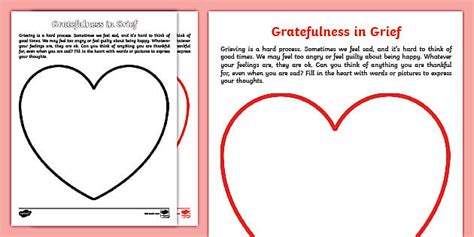 Gratefulness in Grief Activity (teacher made) - Twinkl