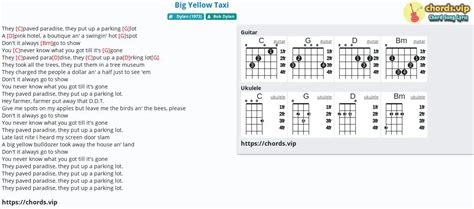 Chord: Big Yellow Taxi - tab, song lyric, sheet, guitar, ukulele ...