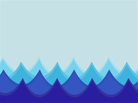 Waves in an Ocean Powerpoint Templates - Abstract, Blue Backgrounds