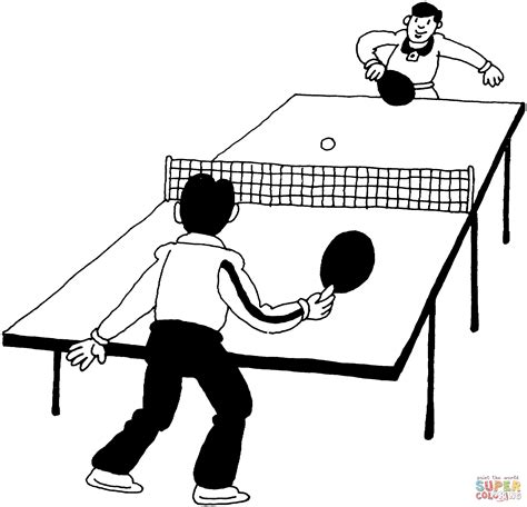 Boys Playing Ping Pong coloring page | SuperColoring.com