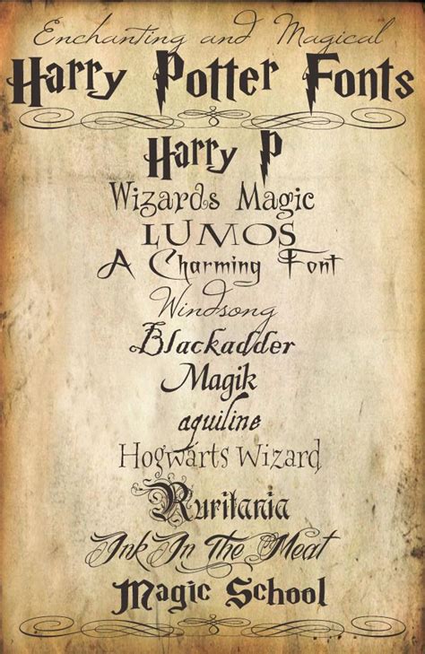 Hello Paper Moon: Enchanting and Magical Harry Potter Fonts | Harry potter font, Harry potter ...