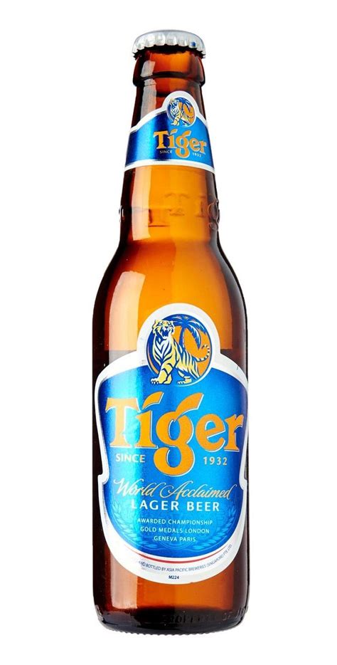 Tiger Beer, Pale Lager 5,0% ABV (Singapore Brewery (Asia Pacific Breweries-Heineken), Singapur ...