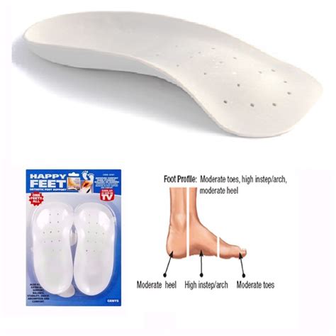 connectwide Foot Arch Support Insole for Men-One Size Fits All Orthotics Instep Shoe Arch ...