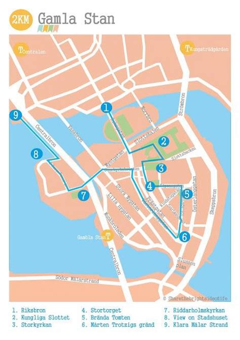 Gamla stan walking map - Stockholm gamla stan map (Södermanland and ...