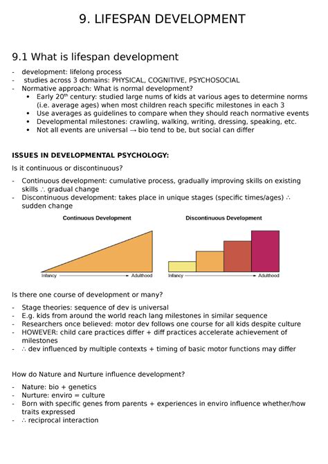 9. Lifespan Development - 9. LIFESPAN DEVELOPMENT 9 What is lifespan ...