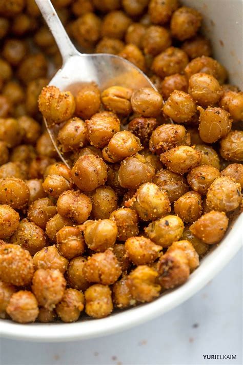 Spicy Garlic Oven-Roasted Chickpeas | Yuri Elkaim