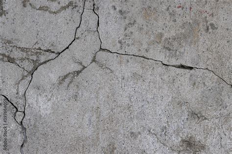 Texture of old cracked concrete wall. Rough gray concrete surface ...