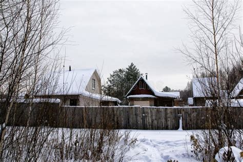 Russian Village and Wooden House in it in a Winter Stock Photo - Image ...