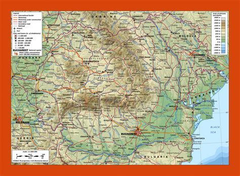 Physical map of Romania | Maps of Romania | Maps of Europe | GIF map ...