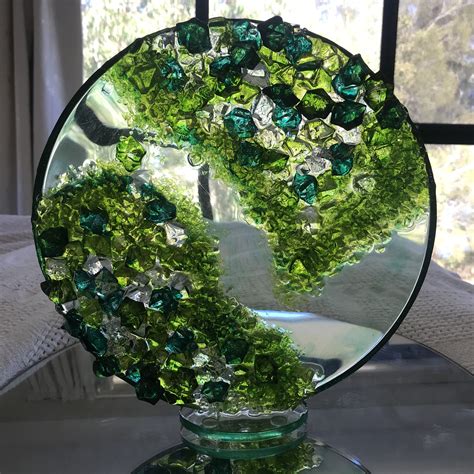 Resin & Glass “Emerald & Peridot” Sculpture Resin Crafts, Resin Art ...