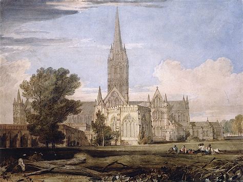 A General View of Salisbury Cathedral from the Bishops Garden Painting ...