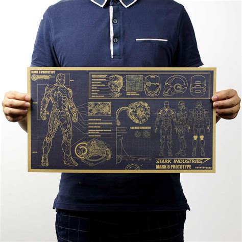 Vintage Iron Man Blueprint Poster – Uno & Company