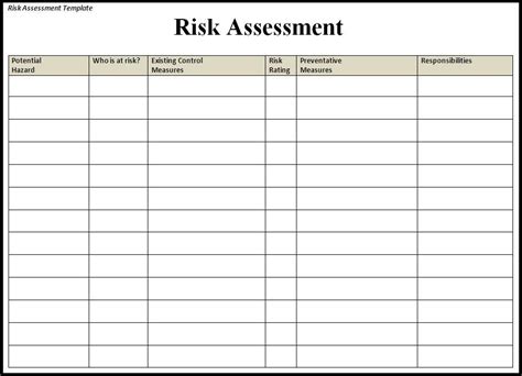 Risk Assessment Templates | 6+ Free Printable PDF, Excel & Word ...