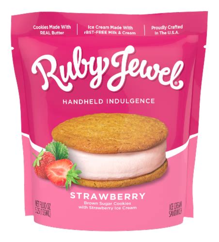 Ruby Jewel® Brown Sugar Cookie Strawberry Ice Cream Sandwich, 5.25 oz - QFC