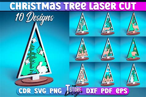 Christmas Tree Laser Cut SVG | Christmas Graphic by The T Store Design · Creative Fabrica