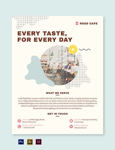 Cafe Flyer Template - Illustrator, Word, Apple Pages, PSD, Publisher ...