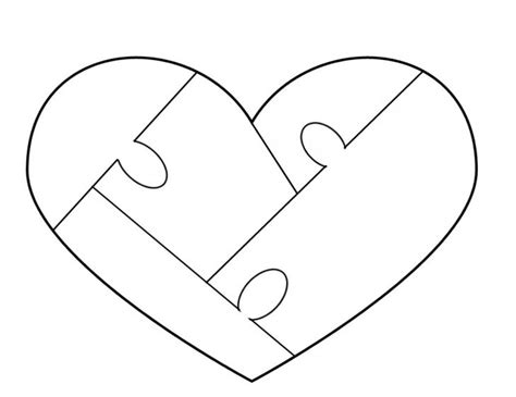 Heart Puzzle Template - Free To Use | Woodworking - Puzzles - Printable Heart Puzzles ...