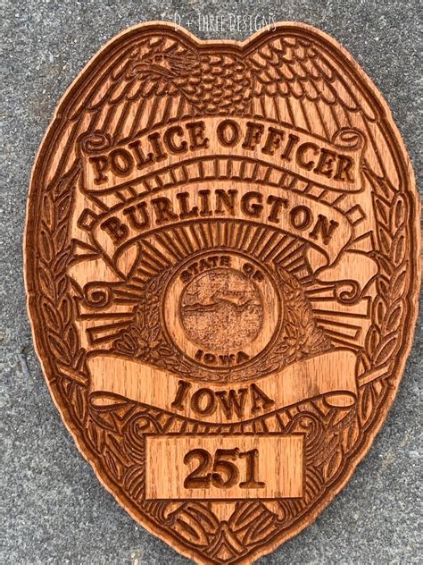 Burlington Iowa Personalized Police Badge or Patch // Iowa | Etsy