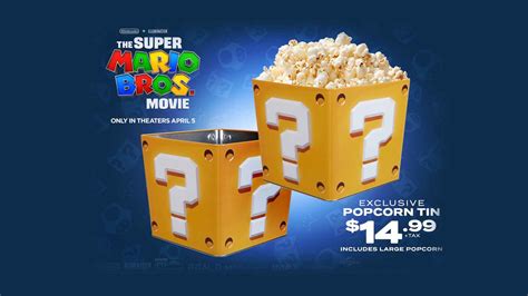Get an exclusive Mario Movie ? Block popcorn tin at participating AMC theaters – Nintendo Wire