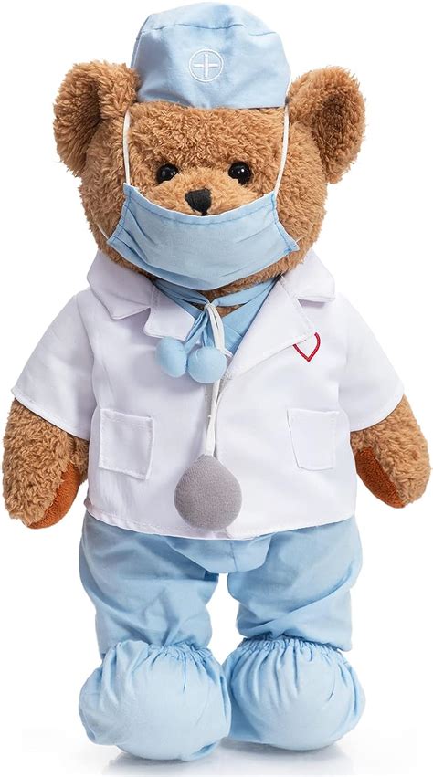 Amazon.com: HollyHOME Doctor Bear Stuffed Animal Teddy Bear in Doctor Uniform Medical Gifts for ...