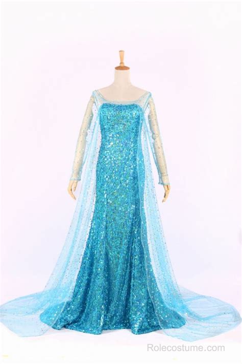 Deluxe Frozen Queen Elsa Dress Cosplay Costume