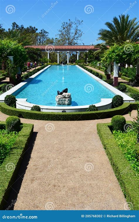 Narrow Pool, J. Paul Getty Museum, Getty Villa Malibu, California, USA ...