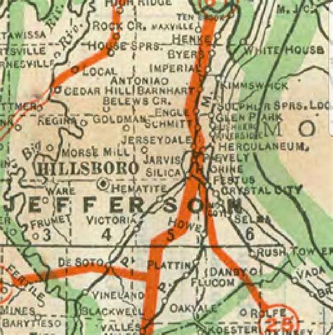 State road map of Jefferson county, MO 1918 | Jefferson county missouri ...