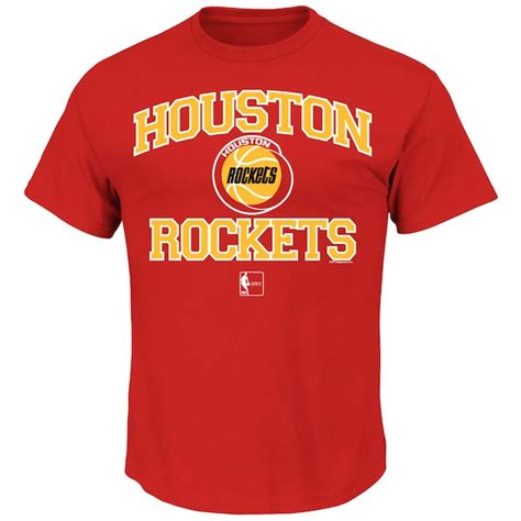 Men's Houston Rockets Majestic Red Hardwood Classics Heart & Soul T ...