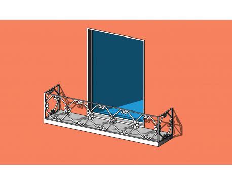 Simple Railing Revit Architecture -Floral Railing - modlar.com