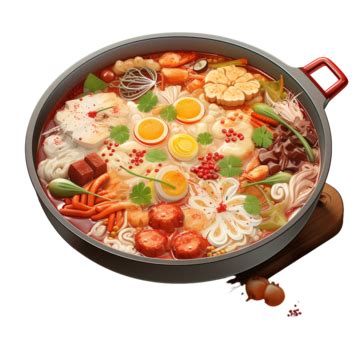 Hot Pot Chinese Food Ai Element Three Dimensional Buckle Free Pattern ...