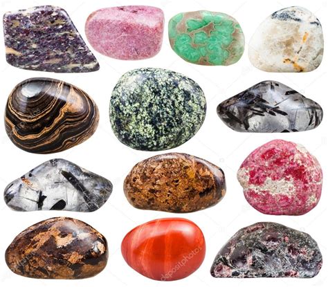 Collection of natural mineral tumbled gemstones — Stock Photo ...