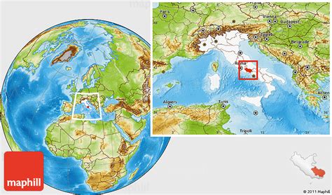 Physical Location Map of Frosinone, highlighted country, within the ...