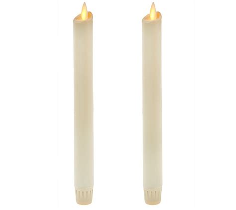 Set of 2 Luminara 8" Wax-Dipped Taper Flameless Candles - Page 1 — QVC.com