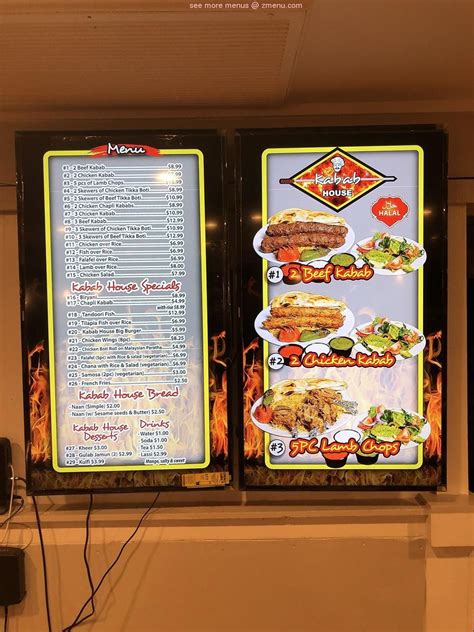 Menu at Kabab House fast food, Greensboro